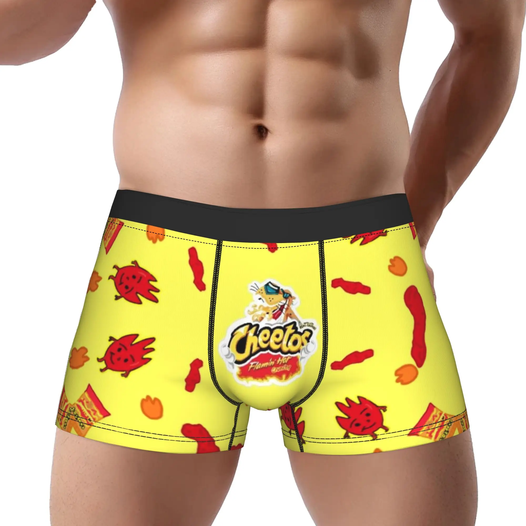 Calzoncillos Flamin Hot Cheetos para hombre, ropa interior masculina, pantalones cortos estampados, calzoncillos tipo bóxer