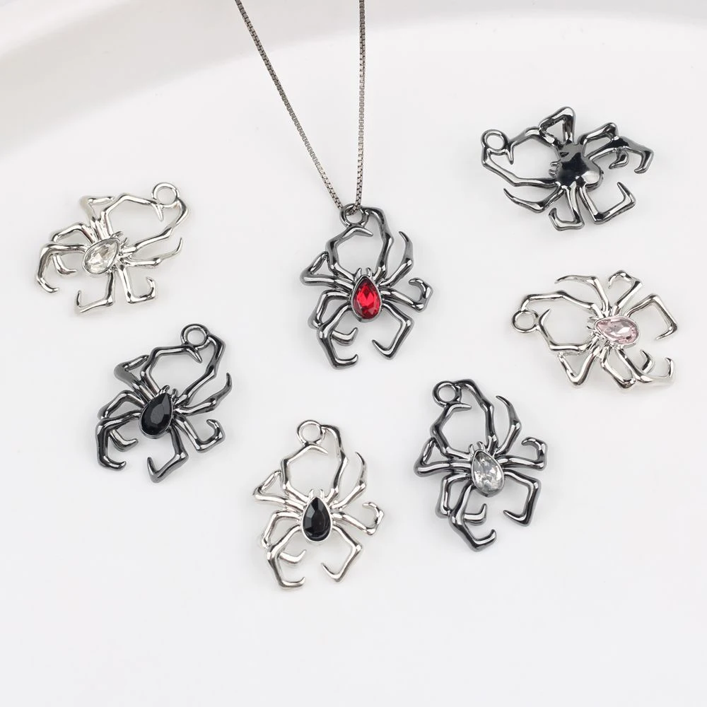 10pcs Fashion Cute Spider Shape Pendant Earring Necklace Bracelet Jewelry Making Accessories Handmade DIY Ornament Craft Gifts