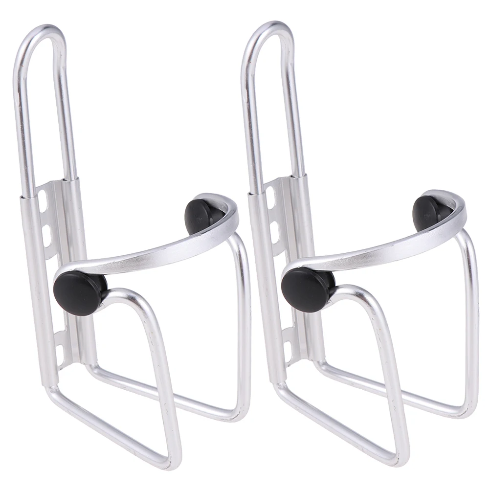 

2pcs Water Cage Durable Lightweight Bike Water Bottle Cage Holder Silver For Bicycle Mountain Electric Scooter Riding