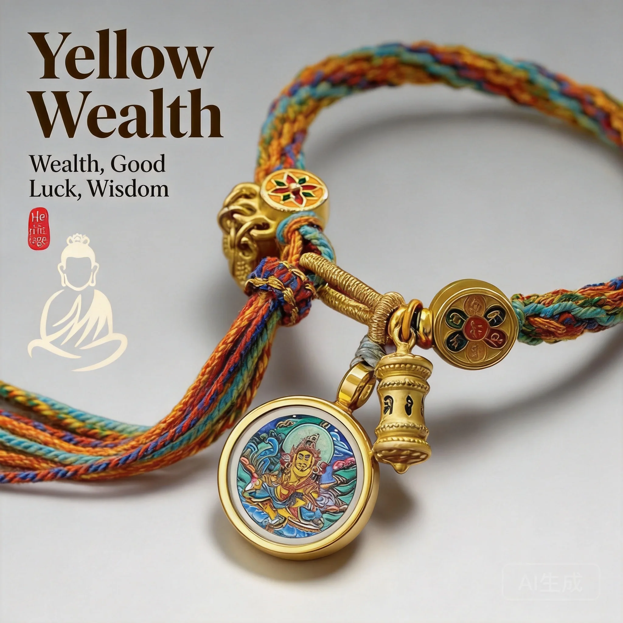 Chinese Style Tibetan Thangka Eight Patron Saint Bracelet 12 Zodiac Lucky Wealth Blessing Handmade Braided Rope Bangle For Women