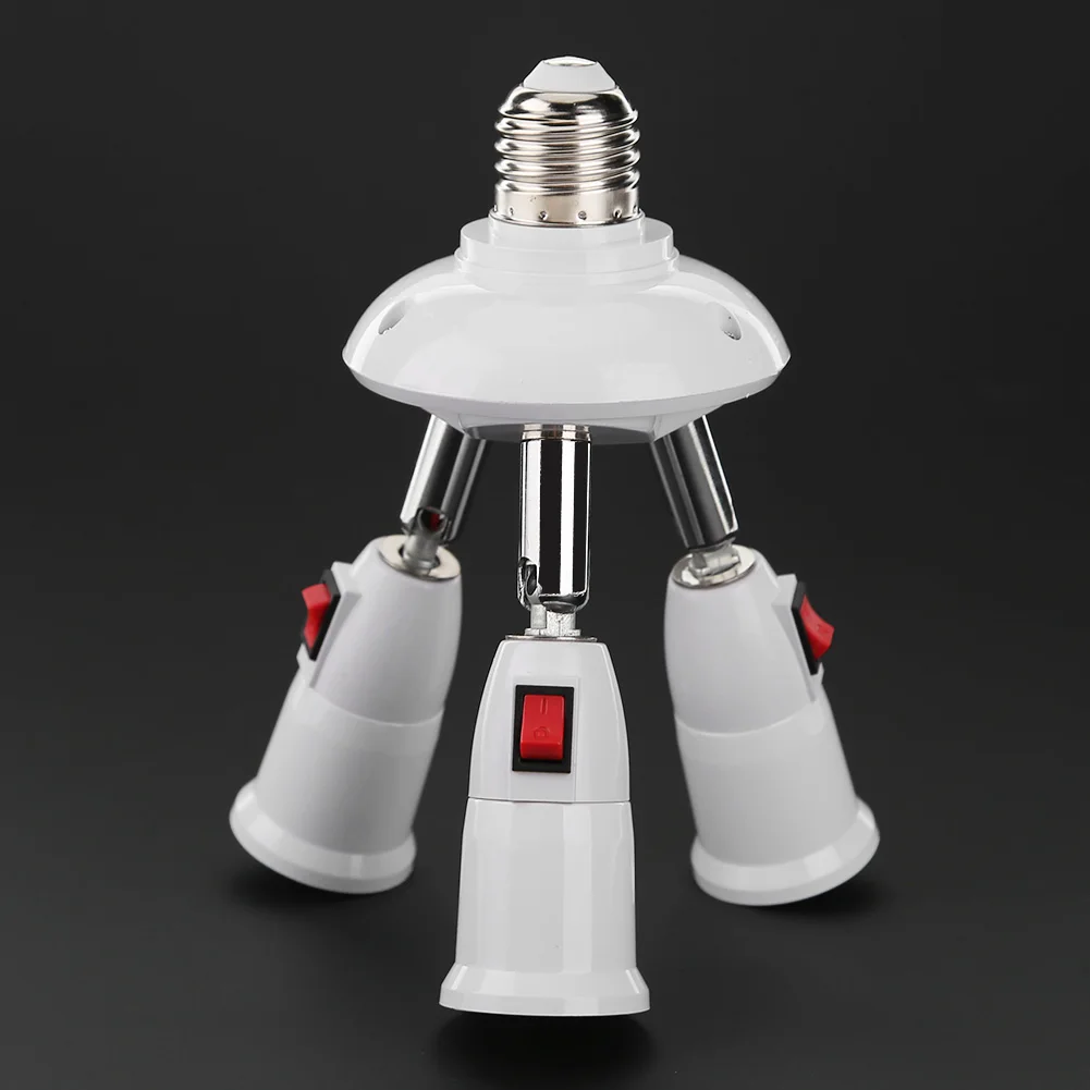

PC Copper E27 Lamp Socket Splitter Adapter Replacement Adjustable Lamp Base LED Bulb Adapter Light Extented Converter