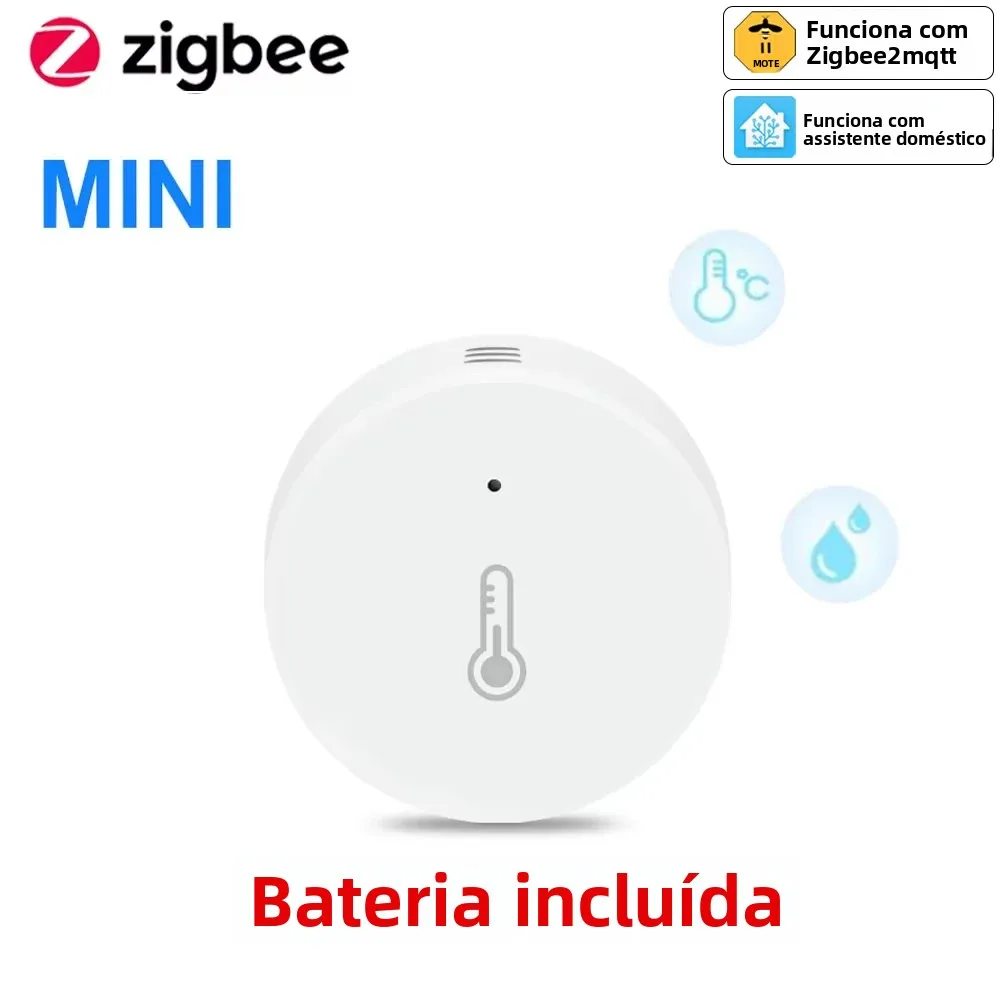 Haozee Zigbee 3.0 Sensor de temperatura e umidade Monitor remoto por aplicativo Smart Life alimentado por bateria funciona com Alexa Google Home