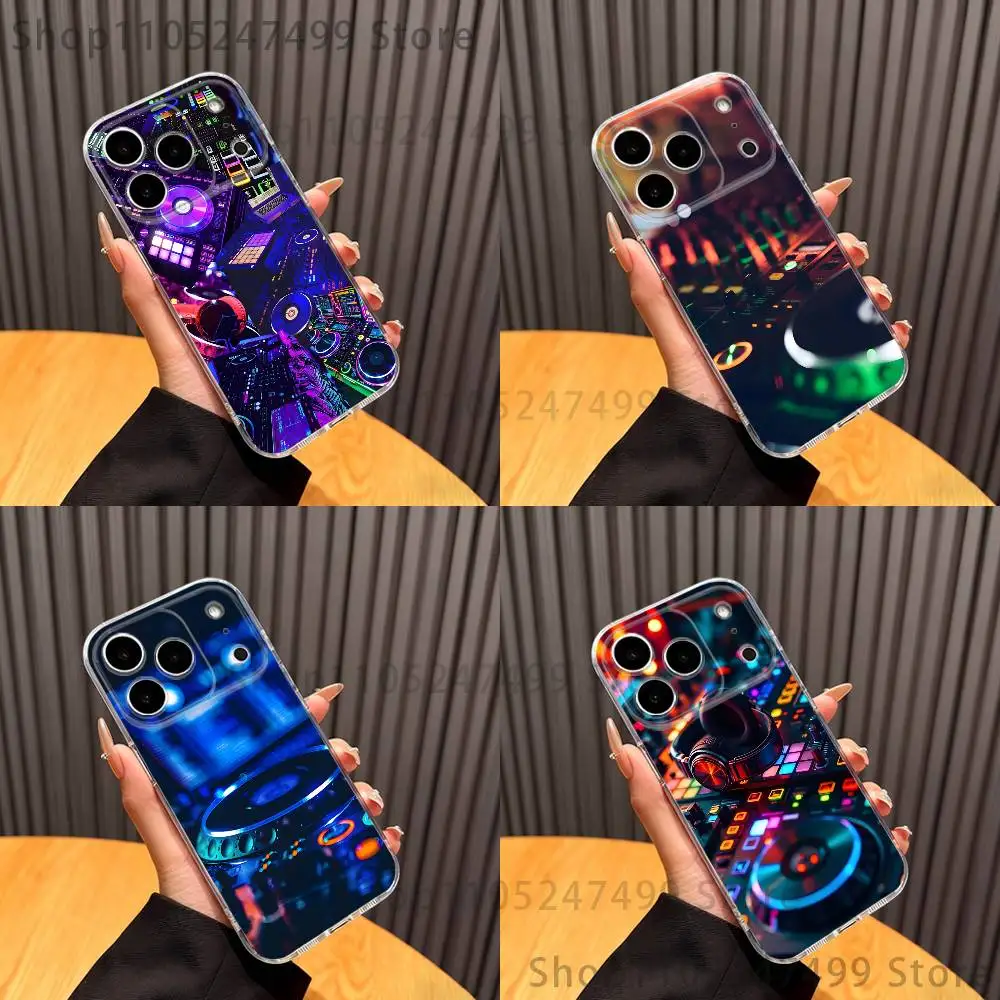 

DJ Controller Vinyl DJ Phone Case For iPhone 17,16,15,14,13,12,11 Pro,Max,Plus,X,XS,XR,SE4,E Mini Transparent Soft Cover