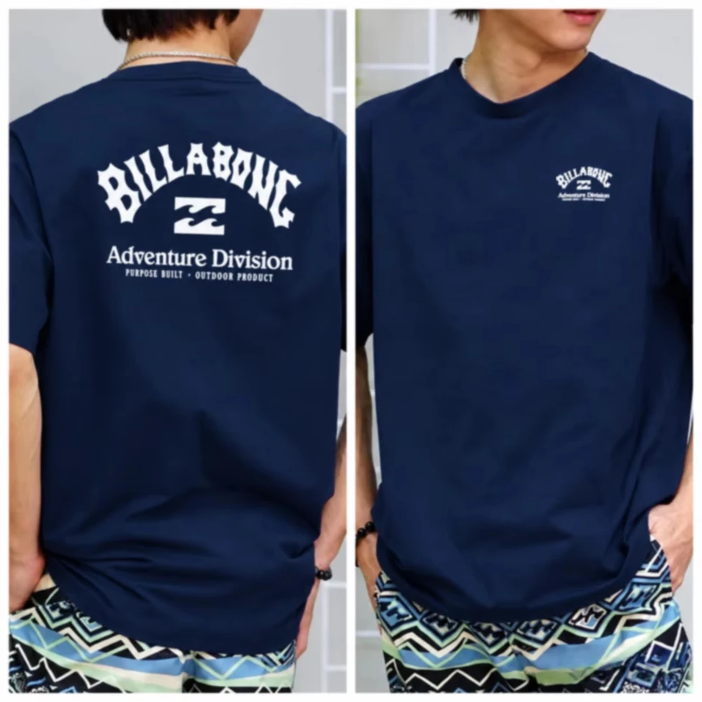 2026 Summer Adult And Kids Wavy Emblem Chest Print Outdoor Division Graphic Short Sleeve Cotton Casual Unisex Tee