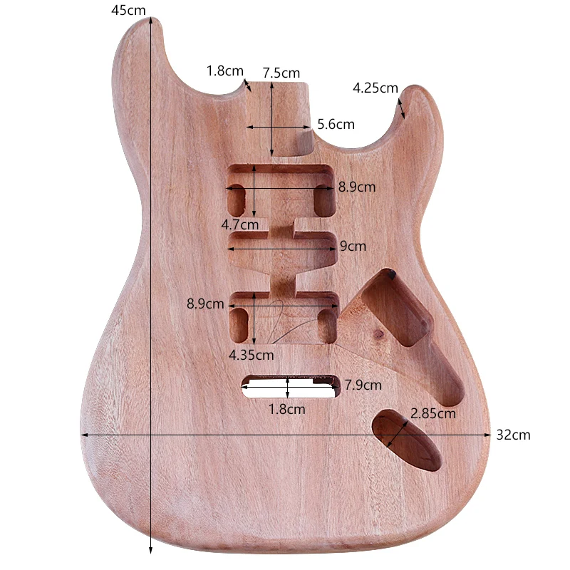 ST Electric Guitar Body Okoume Wood Guitar Barrel ST Body Natural Guitar Body for Electric Guitar