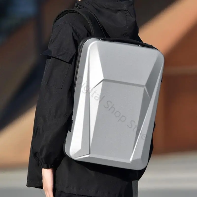 96BA Computer-Tragetasche für 15,6-Zoll-Laptop-Rucksack, geformte Schalenfront, Schlossdetail, Gepäckgriffband, Reisen und Büro – Detail 10