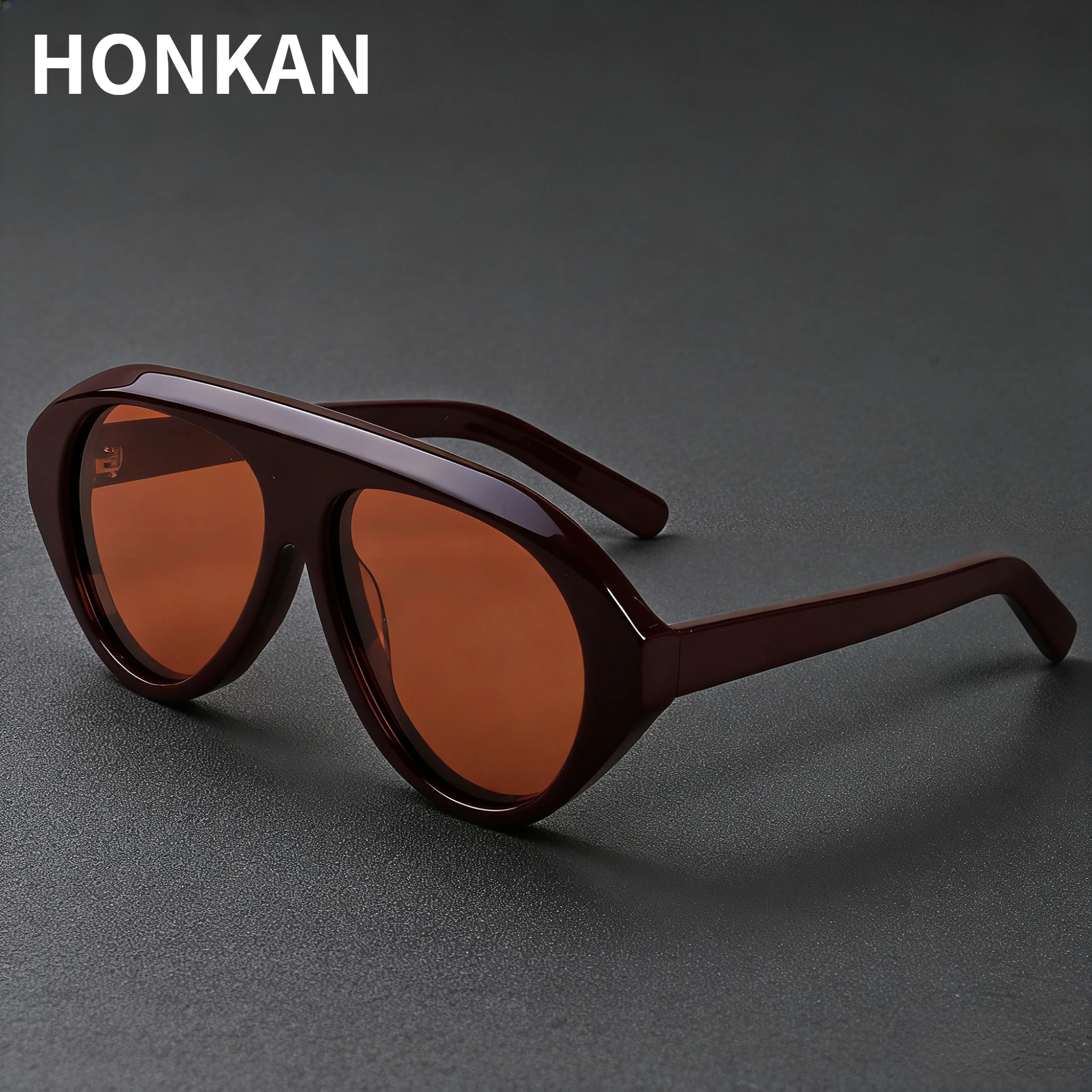 

HONKAN Luxury Acetate Thick Large Frame Sunglasses Woman Polarzied Sun Glasses Eyewear Women Fashion Eyeglasses UV400 Outdoor