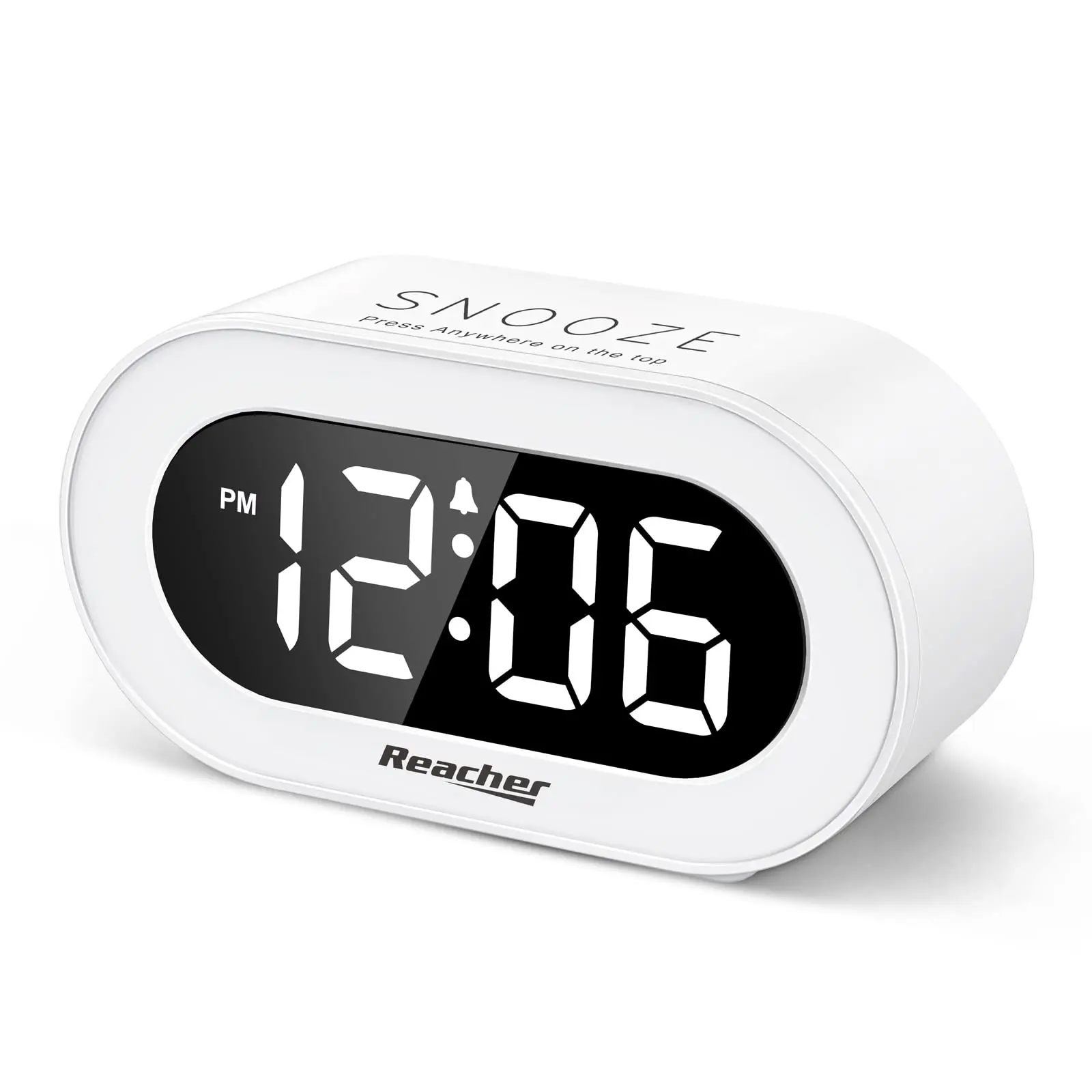 Small LED Digital Alarm Clock with Snooze,Simple to Operate,Full Range Brightness Dimmer,Adjustable Alarm Volume,Outlet Power