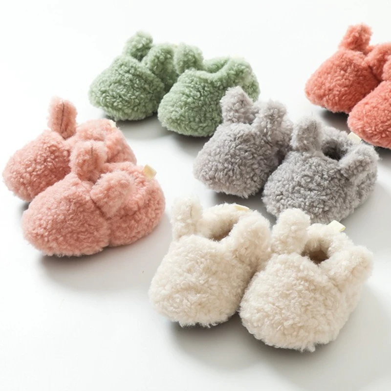 

Baby Socks Winter Baby Boy Girl Booties Fluff Soft Toddler Shoes First Walkers Anti-slip Warm Newborn Infant Crib Shoes Moccasin