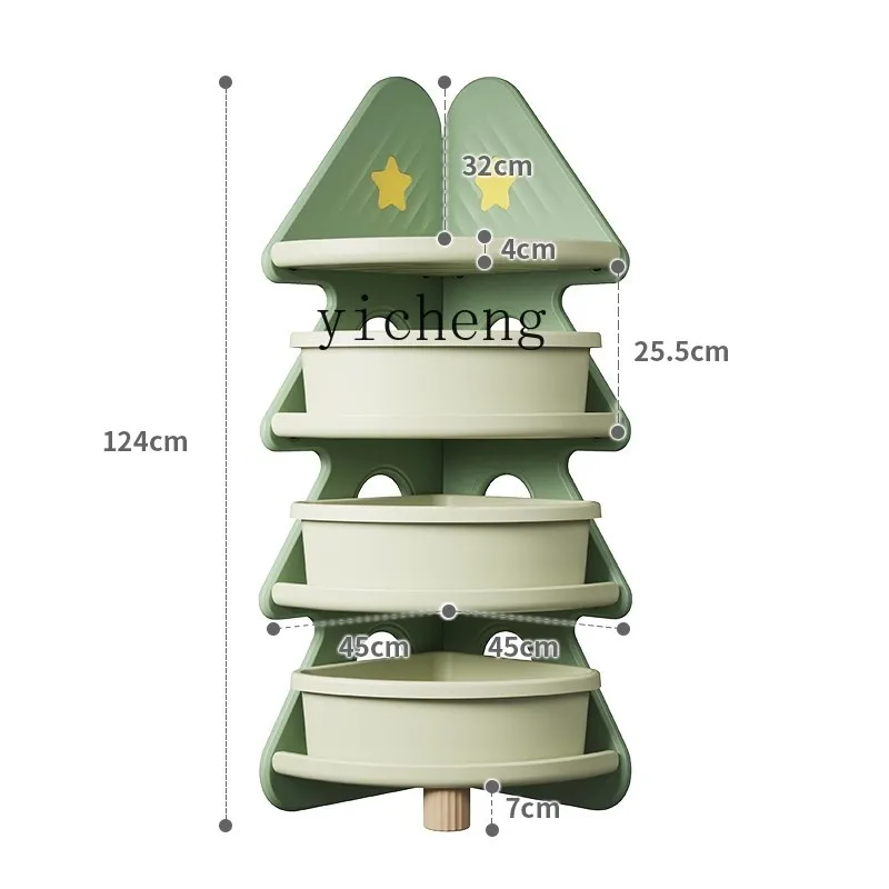 

Tqh Children's Toy Storage Shelf Wall Corner Storage Cabinet Christmas Tree Floor Bookshelf Multilayer Storage