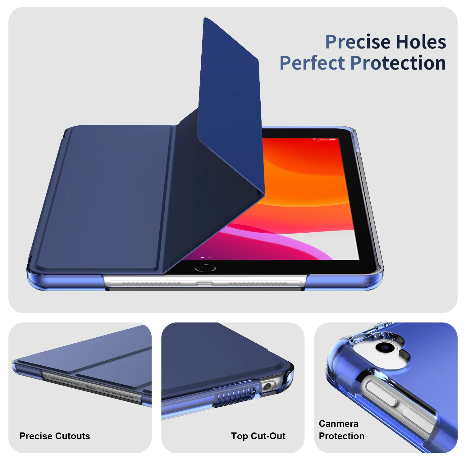 iPad 10.2インチケース iPad 第9世代 2021/ iPad 第8世代 2020/ iPad 第7世代 /Pro10.5インチ /Air 3ケース、スリムハードバックスマートカバー