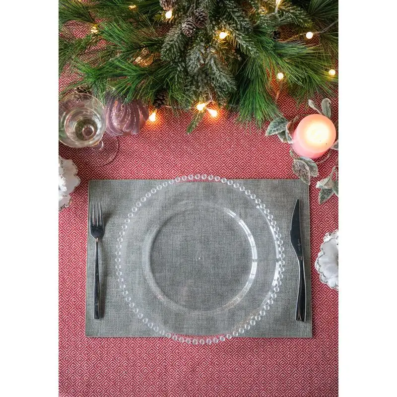 

8 пластиковых зарядных тарелок, 13 дюймов, декор стола, элегантная столовая, для мероприятий, многоразовые и прочные