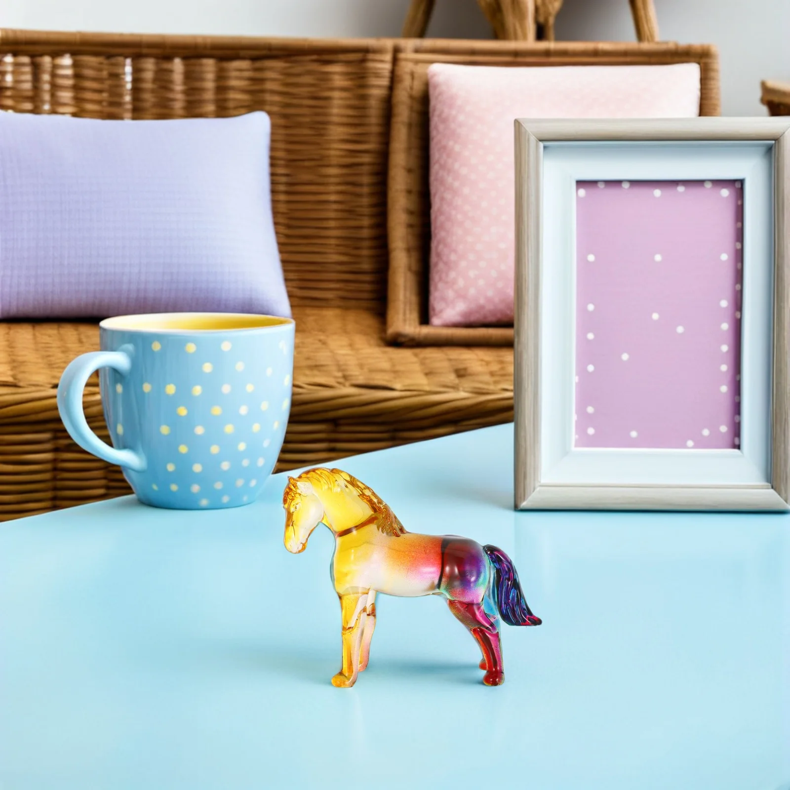 

Crystal Standing Horse Sculpture Transparent Art Decor for Office Desktop Bookshelf Symbol of Motivation and Success