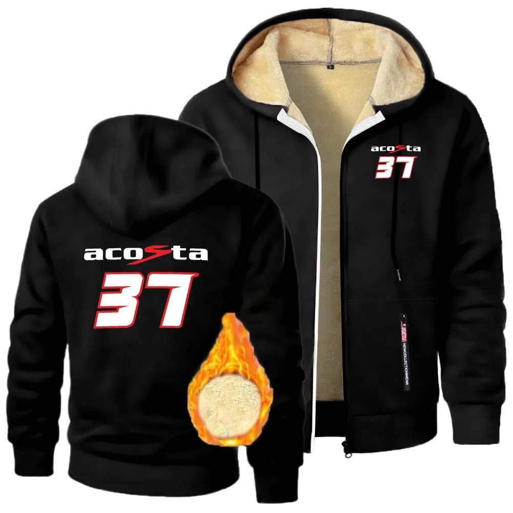 بيدرو أكوستا 37 دراجة نارية متسابق سباق بلوزات الشتاء رشاقته امبسوول سترة رجالي سستة هوديس معطف الوزن الثقيل أبلى #5