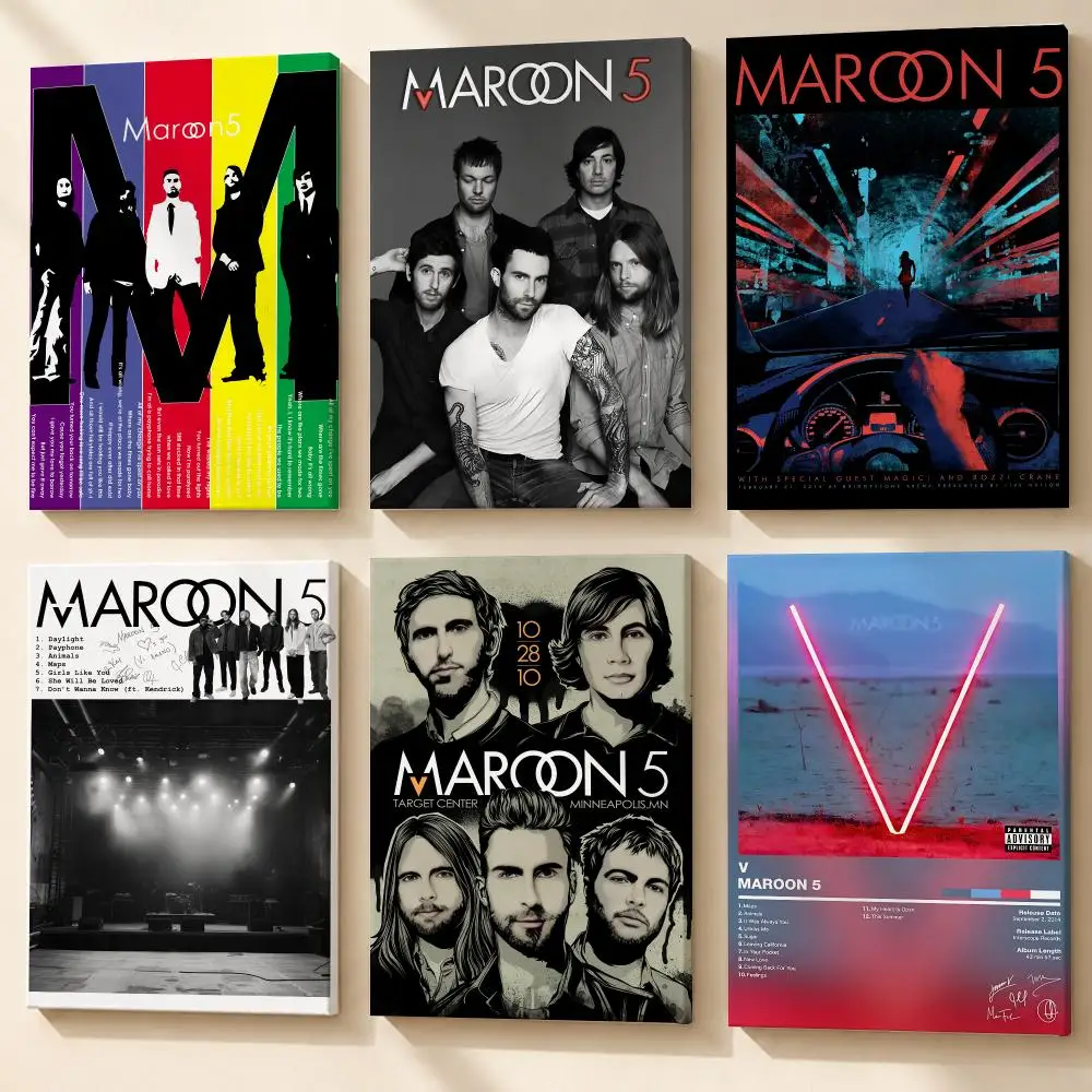 Band M-Maroon 5 Album Cover Framed Wall Painting Wooden Canvas Poster Stretcher Frame Inner Frame Kit for Wall Art Painting