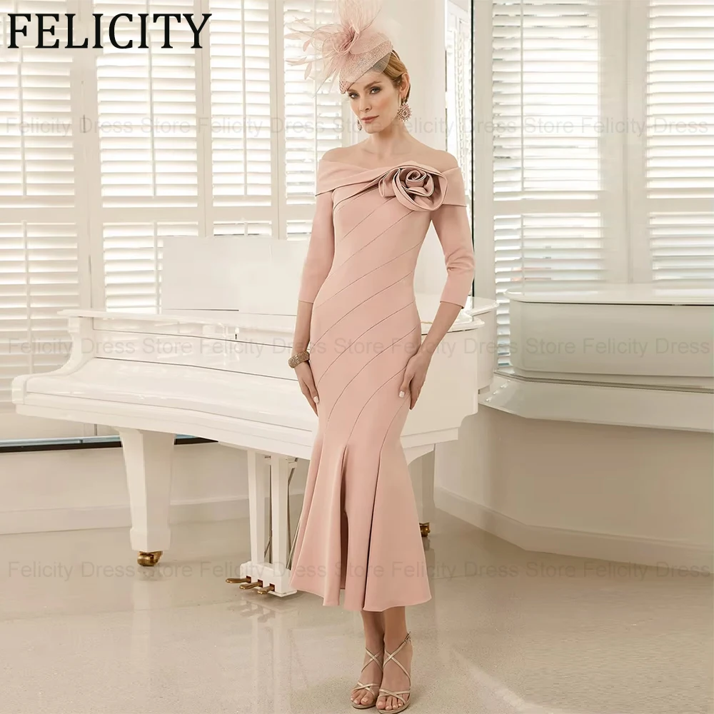 Vestidos elegantes para madre de la novia 2025, vestidos de fiesta de invitados de boda plisados personalizados con hombros descubiertos y sirena, فستان Bonn