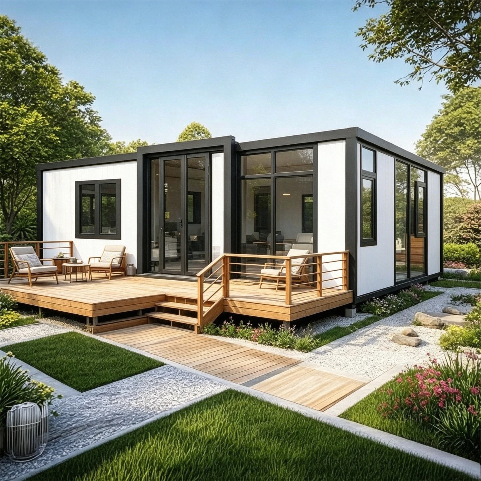 Expandable Container House Prefab Modular Home 20ft 40ft Folding Room Portable Living Room For Backyard Guest House Warehouse