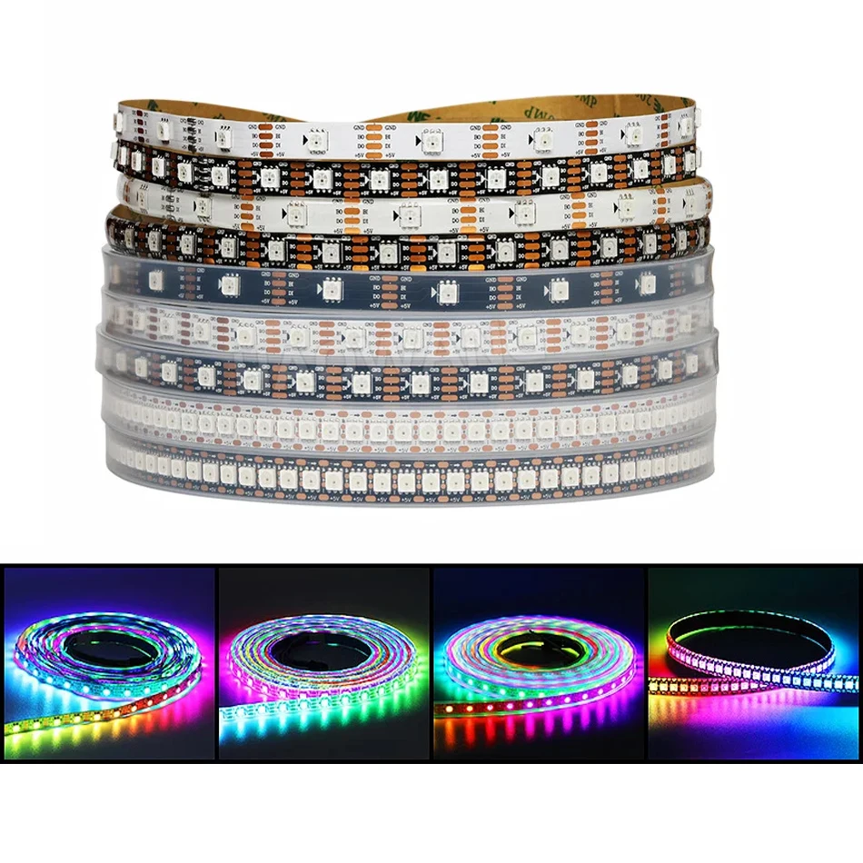 

SK6812 RGBW Led Strip Light 4 in 1 Similar WS2812B 1m 5m 30 60 144 LEDs Individual Addressable RGBWW Led Lights IP30 65 67 5V12V