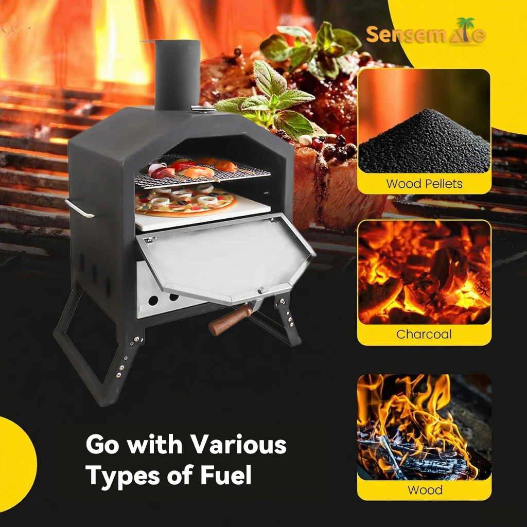 Por Wood Fired Pizza Oven Outdoor with 12