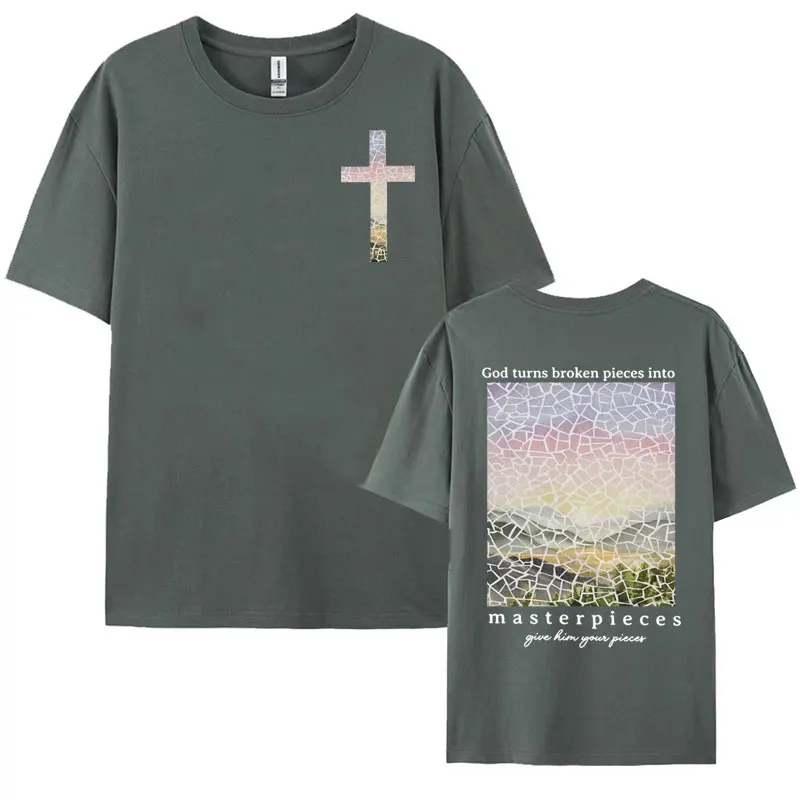 Bible Verse Christian T Shirt Religious Gift Jesus Apparel T-shirt for Men Women Vintage Cotton Short Sleeve T Shirts Streetwear