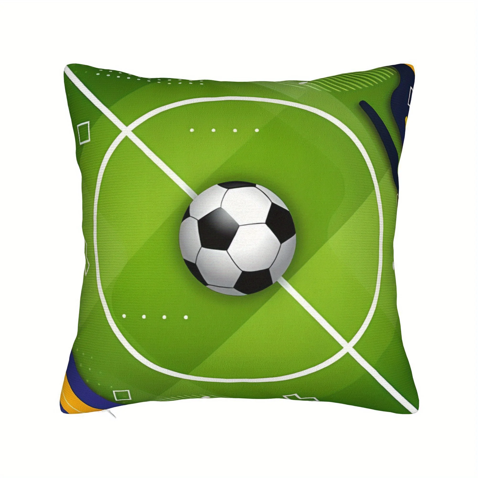 Football Field Sofa Cushion Cover, Simulated Lawn Texture Throw Pillow Case, Perfect for Sofa & Game Room Decor