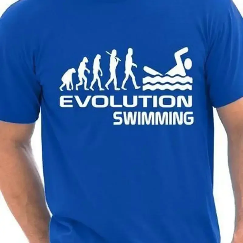 Evolution Of Swimming Swimmer Sport Mens T Shirt Gift Size S-XXL
