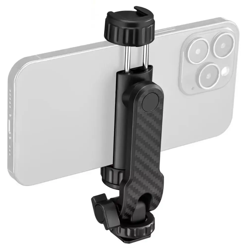 360° Rotatable Phone Tripod Mount Universal Vertical Smartphone Mount Adapter Arm Adjustable with Dual Cold Shoe Phone Stand