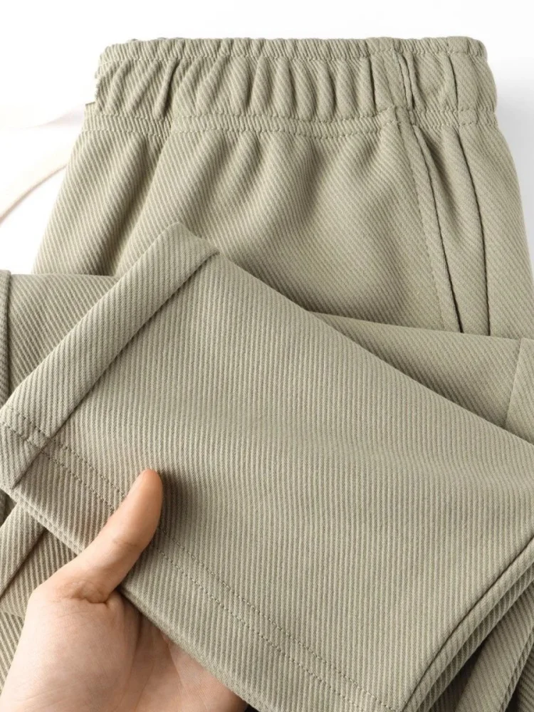 

High Waist Straight Leg Casual Pants Drapey Texture Visual And Quali ey een Heavyweight Diagonal Stripe Summer Pants