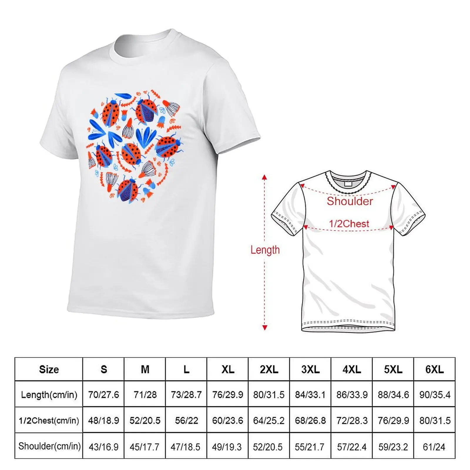 Classic Ladybird Botanical T-Shirt t shirts for man cotton soft graphic t shirts for man t shirt for man T-shirt