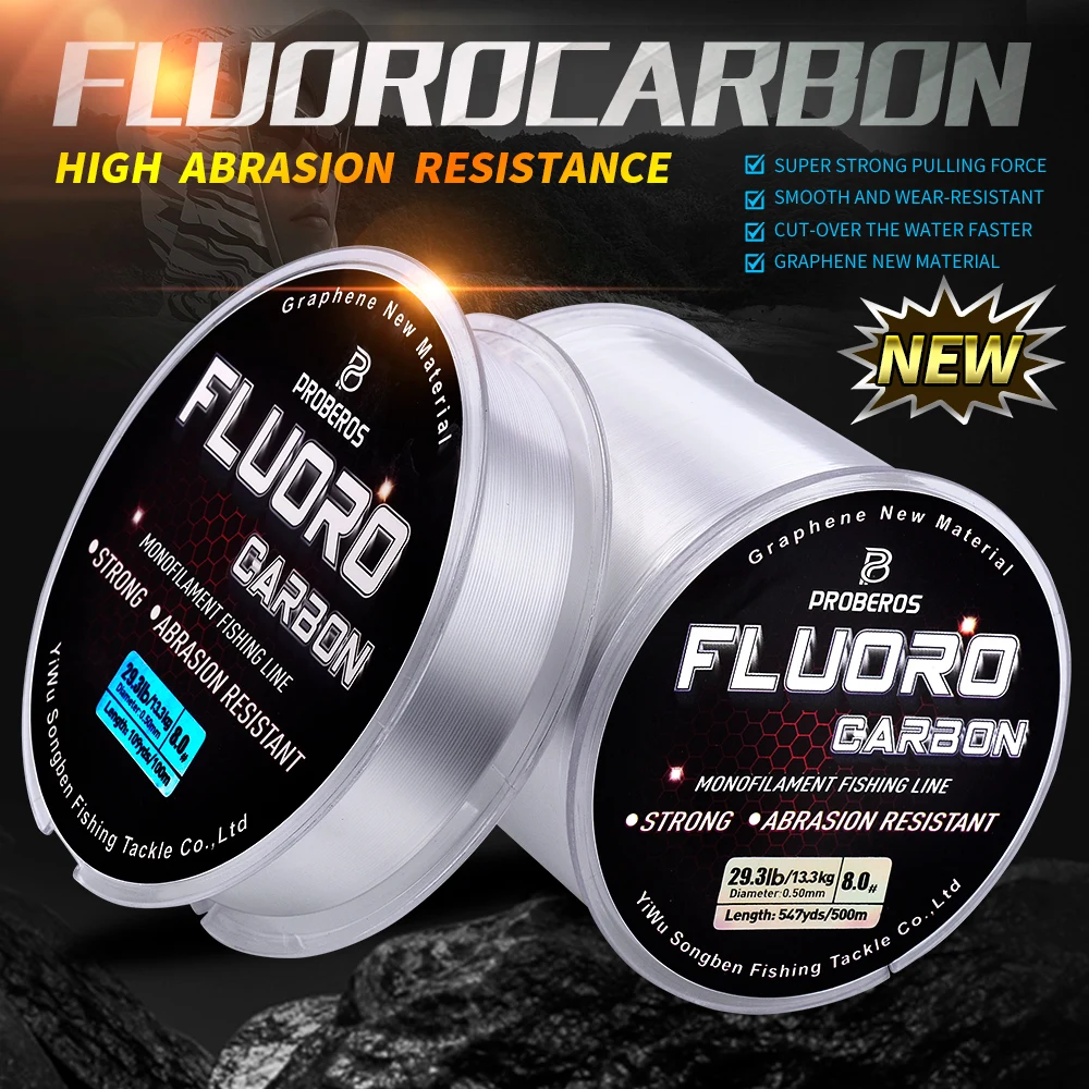 PROBEROS 300/500M Fluorocarbon Angelschnur: Nylon-Kohlefaser-Softleader für sinkende Schnüre & Fliegenfischen – Detail 1