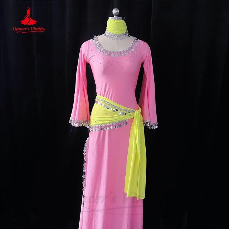 

Belly Dance Costume Robe Women Customsized Spandex Half Sleeves Shaabi Baladi Clothing Children Oriental Saidi Performance Dress