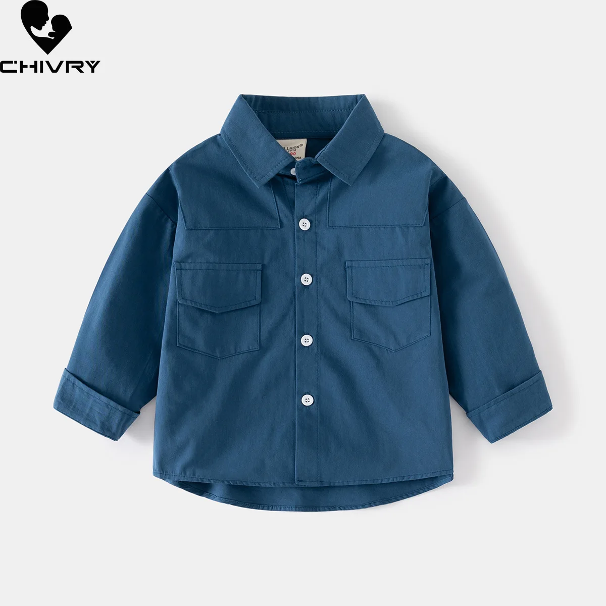 

New 2024 Boys Spring Autumn Solid Shirts Kids Fashion Long Sleeve Lapel Blouse Shirt Children Casual Tops Clothing