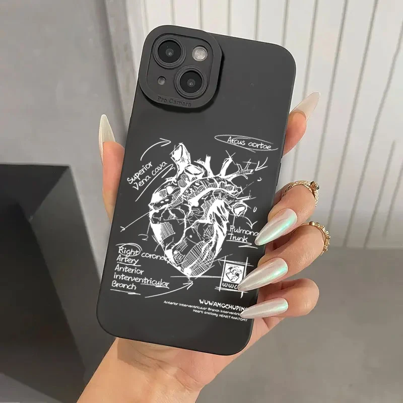 Creative Cardiovascular Heart Case For Samsung Galaxy S24 Ultra Cases S23 FE S22 S21 Plus A15 A35 A55 A34 A54 A33 A53 A52 Cover