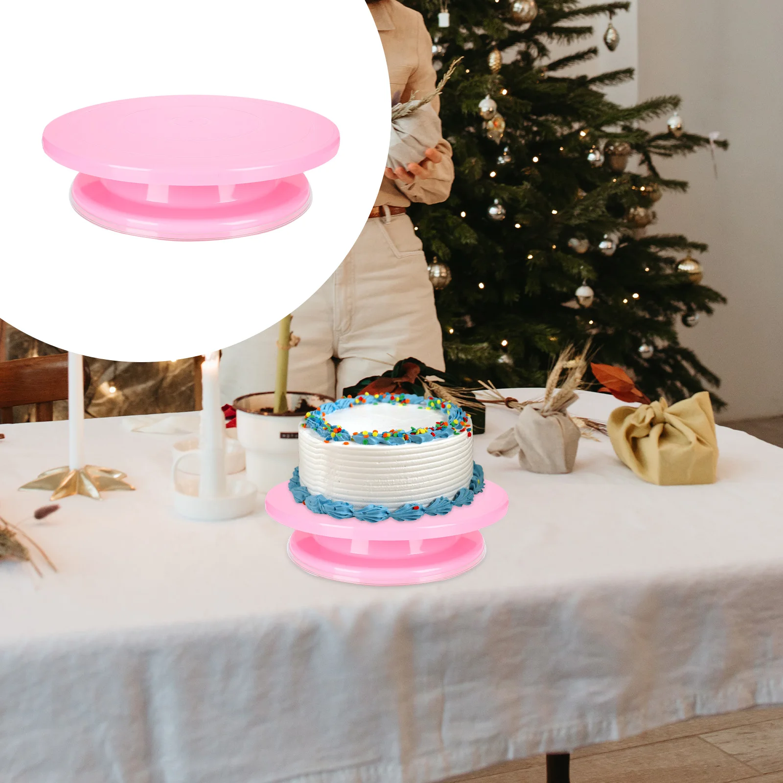 

1pc Cake Turntable for Baking Decoration Stable Smooth Rotating Easy Operation Environmentally Friendly Cake Decorating
