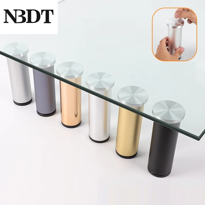 

2 шт. круглых алюминиевых ножек с адаптером для стеклянной столешницы, для тумбы под телевизор, барной стойки, столешницы, матовые, черные, блестящие, золотые, серые