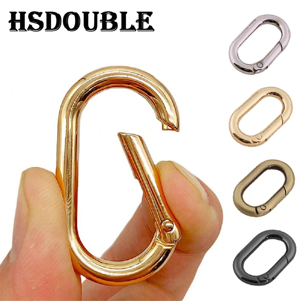 5X Oval Spring O Ring Openable Leather Bag Handbag Strap Buckle Connect Keyring Pendant Key Dog Chain Snap Clasp Clip Carabiner