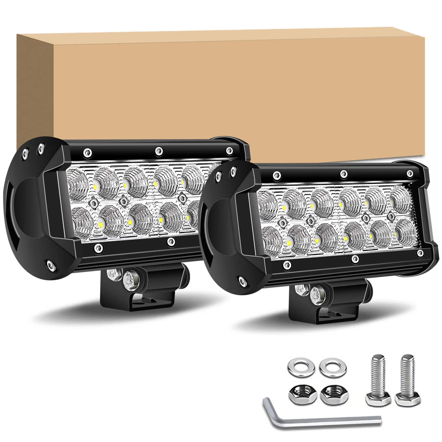 

6,5-дюймовая прожекторная светодиодная панель — противотуманная фара для бездорожья для лодок, грузовиков — 2 шт., супер яркая