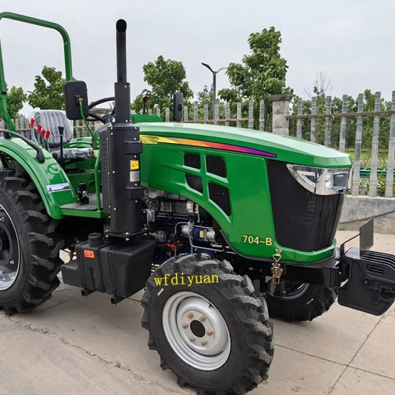 Cheap：4x4  AC Cabin 70hp farm agriculture tractor agricola traktor diesel engine trator