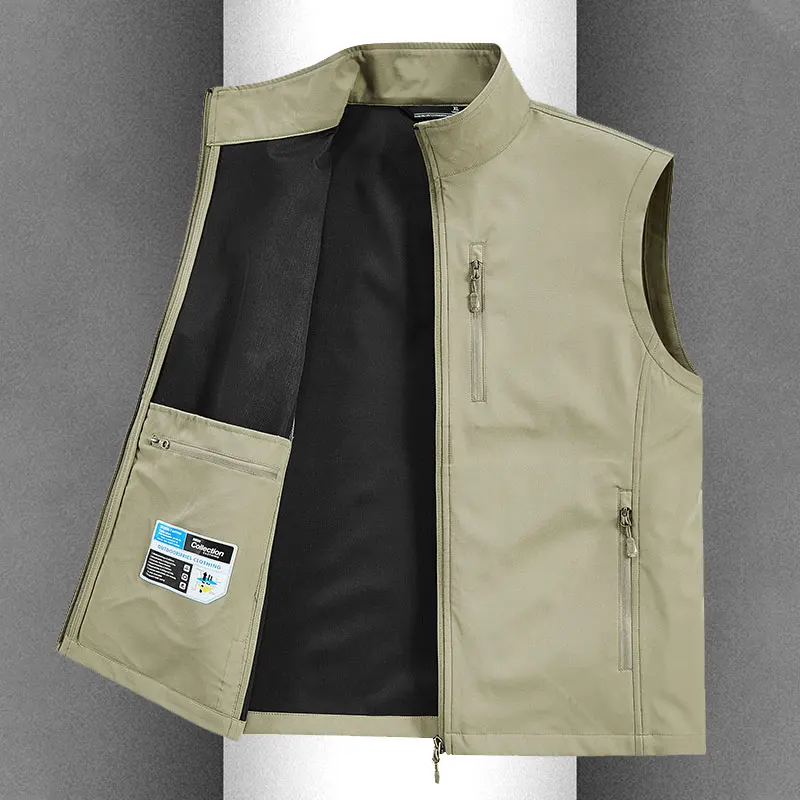 

Мужской демисезонный жилет свободного кроя для активного отдыха, повседневный, модный, из полиэстера, в стиле милитари, с множеством карманов