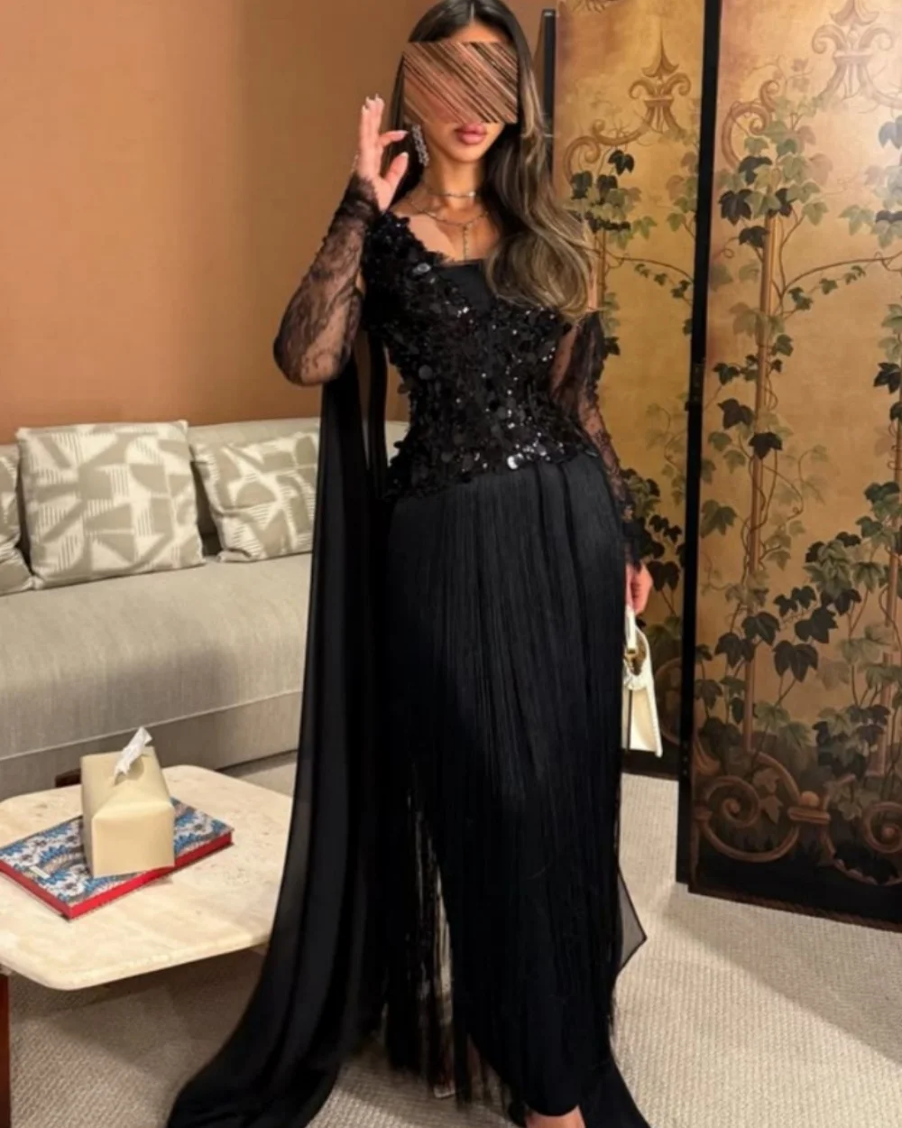 

Customized Modern Style Fashion Chiffon Sequined Beading Straight Square Neck Long Dresses Bespoke Occasion Dresses Intricate