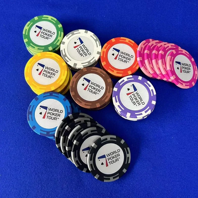 WPT Round  Poker Chips Round No Denomination Gambling Entertainment Poker Accessories  Las Vegas  Game Tokens Texas  Token Coin