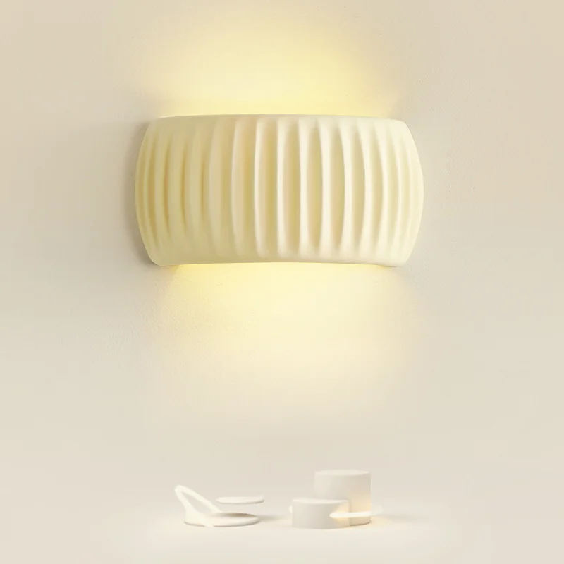 

French Cream Style Bedroom Bedside Lamp, Environmentally Friendly Resin Corridor Lamp, Living Room Sofa, Staircase Wall Lamp