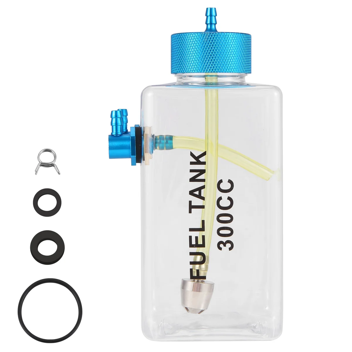 Y04A Fuel Tank Petrol Transparent Plastic Bottle 300CC CNC for RC Gas and Nitro Airplane