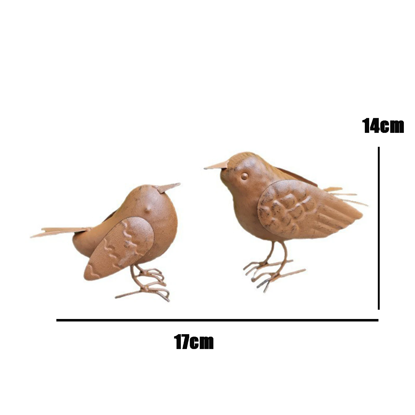 2pc Metal bird ornaments imitation rust craftsmanship outdoor courtyard garden decoration creativity outdoor garden lawn backyar