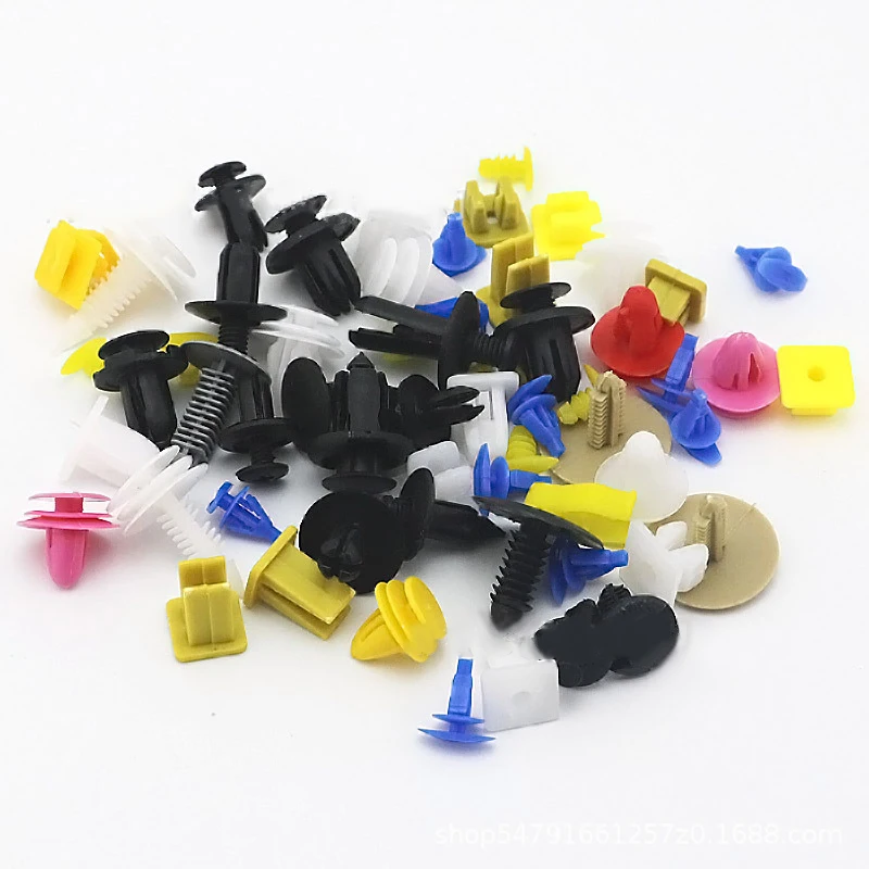 100pcs Bag Colorful Auto Fastener Car Clips Mixed Body Push Retainer Pin Rivet Bumper Door Trim Panel Retainer Fastener Kit Tool