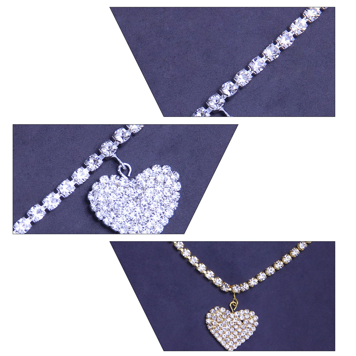 

2Pcs Female Anklet Heart Rhinestone Stylish Ankle Chains Lightweight Comfortable Foot Jewelry Female Anklet Ankle Chain