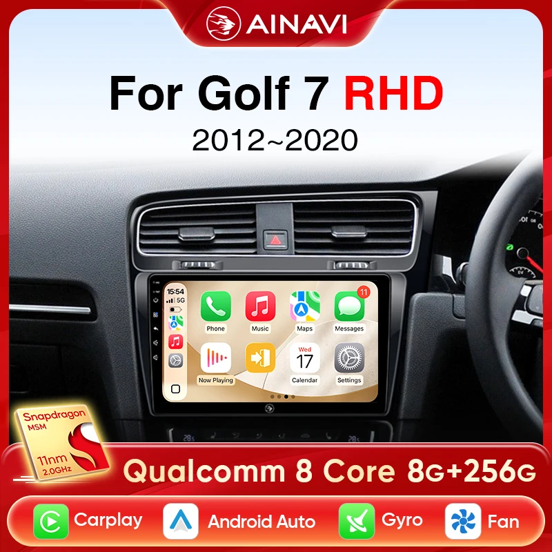 

Автомобильное радио Ainavi для Volkswagen VW Golf 7 MK7 RHD 2012 2013 2015 2017 2019 2021 Carplay Android Auto Автомобильный мультимедийный плеер 2 Din