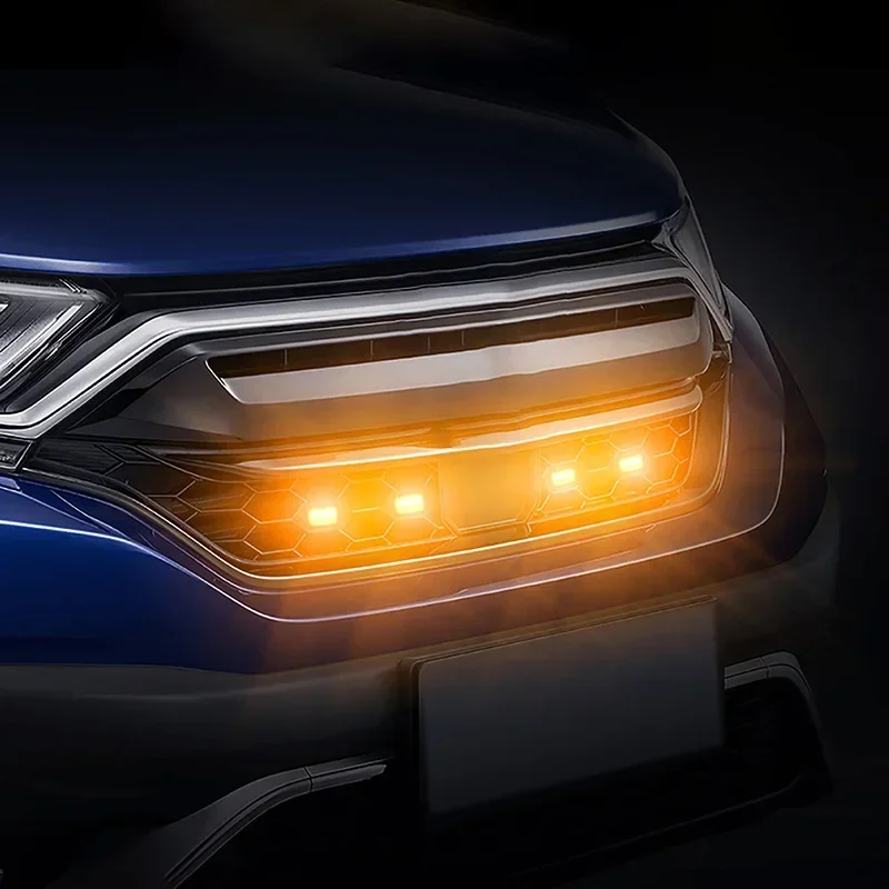 LED Car Lights 4Pcs Front Grille LED Light Safety Warning Light Harness For Honda CRV 2017-2022 Car Accessories LED Signal Lamps