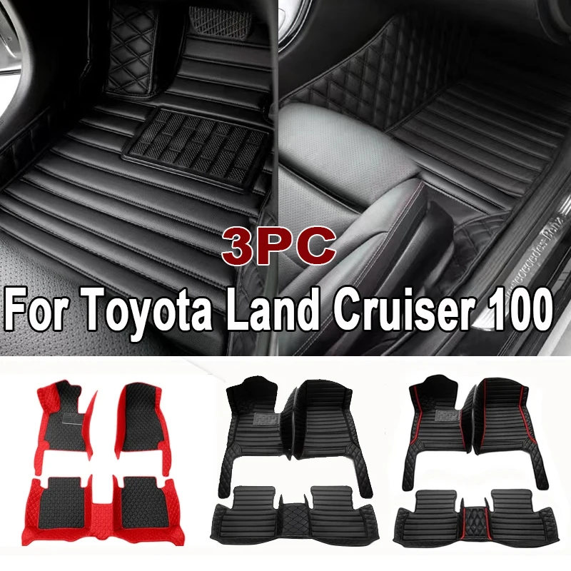 Custom Auto Luxury Leather Car Floor Mat For Toyota Land Cruiser 100 2002 2003 Car Mat Full Set Women Waterproof Accessories