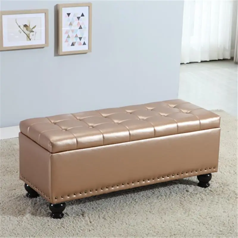 

Outdoor Storage Bench Patio Garden Deck Porch Shoe Storage Trunk Waterproof Cushion Seat Durable Solid Wood Entryway Seating